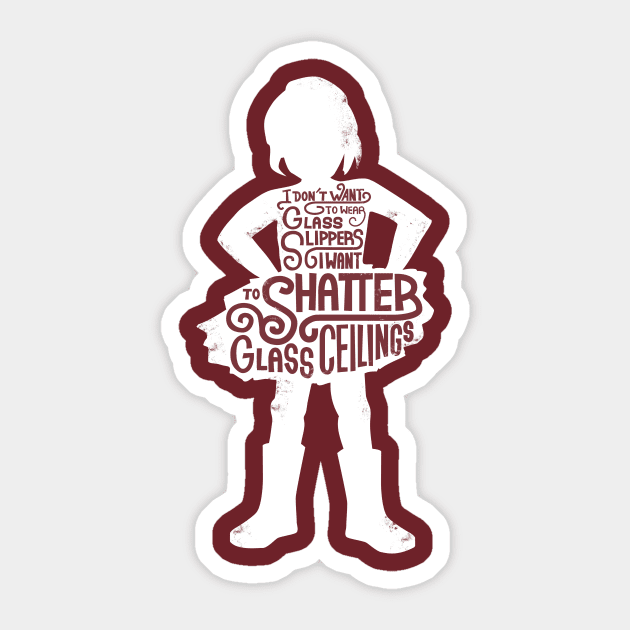 Shatter Glass Ceilings - Solid Sticker by superdesigner